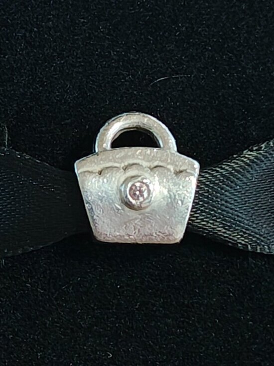 Pandora Jewelry - Authentic Pandora Purse with Pink CZ Charm – 790309PCZ Sterling Silver (Retired)